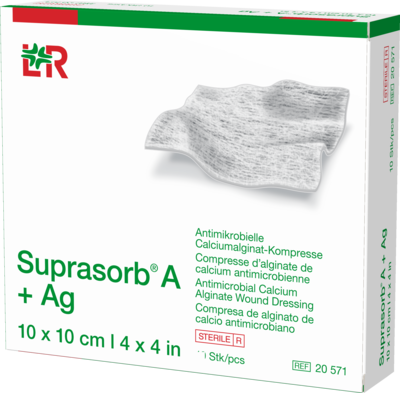 SUPRASORB A+Ag Antimik.Cal.Alginat Kompr.10x10 cm