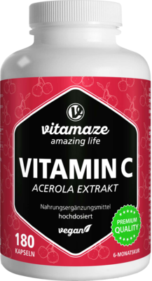 VITAMIN C 160 mg Acerola Extrakt pur vegan Kapseln